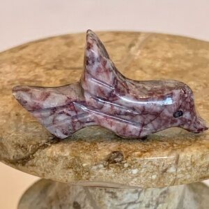 Zuni Carved Bird Fetish Bead Drilled Stone Native American Animal Carving VTG 1"